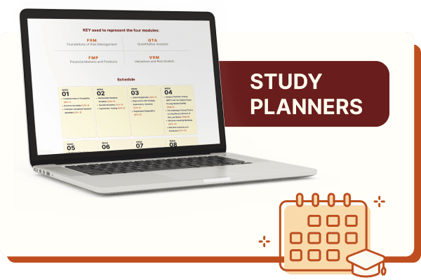 MidhaFin FRM study planner preview displayed on a laptop